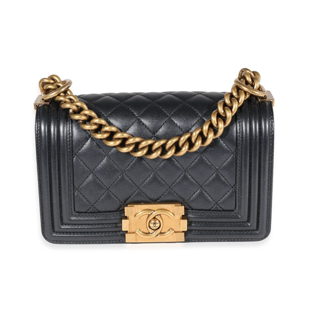 Chanel Black Quilted Lambskin Small Boy Bag